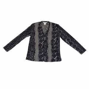 Abstract Print Button Down